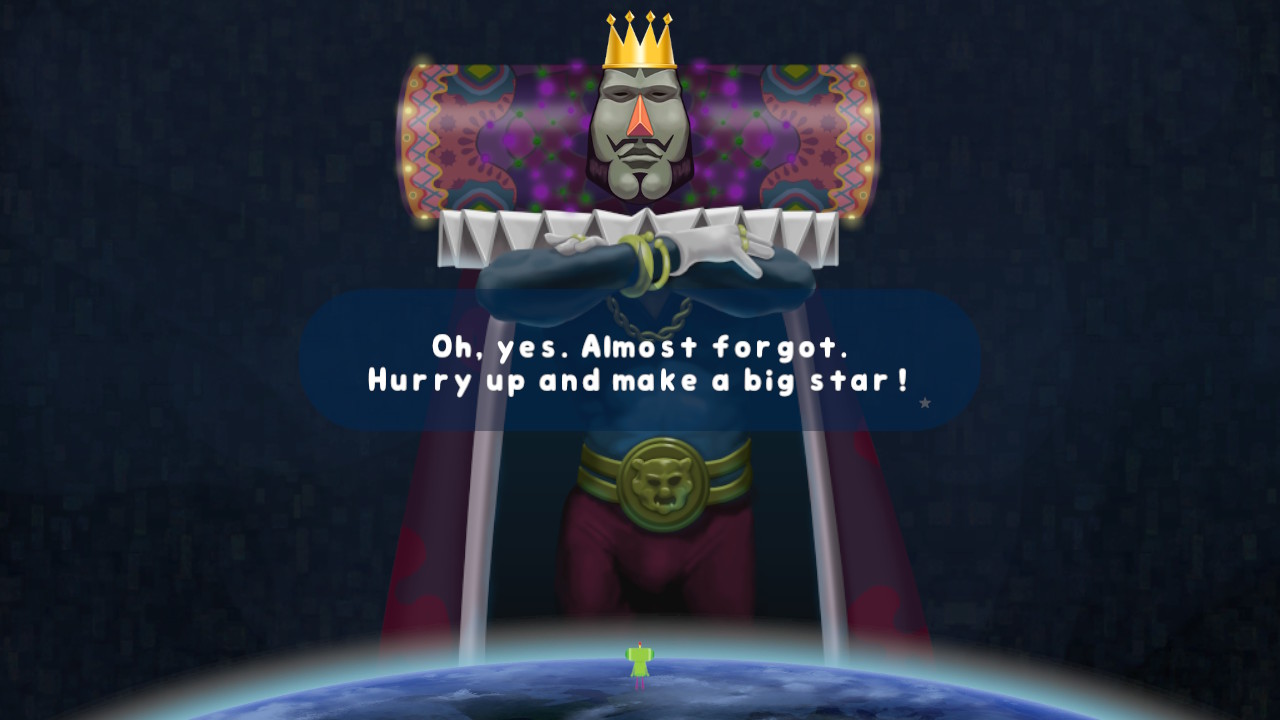 King of Cosmos giving you instructions
