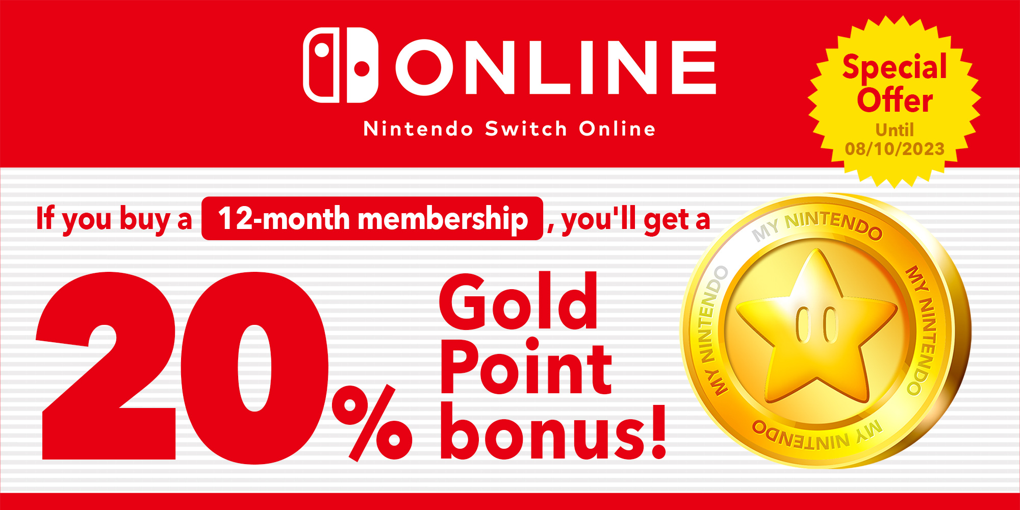 Nintendo of America on X: Earn 20% in My Nintendo Gold Points when you  purchase select digital games for Nintendo Switch! Offer valid through 4/30  at 11:59 p.m. PT when you purchase